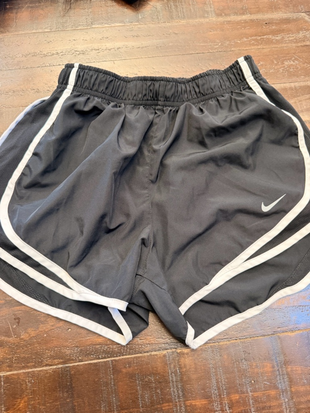 Nike Black Athletic Running Shorts with White Trim